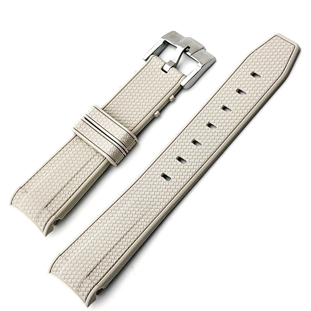 40mm Watch Case Beige Strap fit 30.5mm Dial for VK63 Quartz Movement Steel Parts