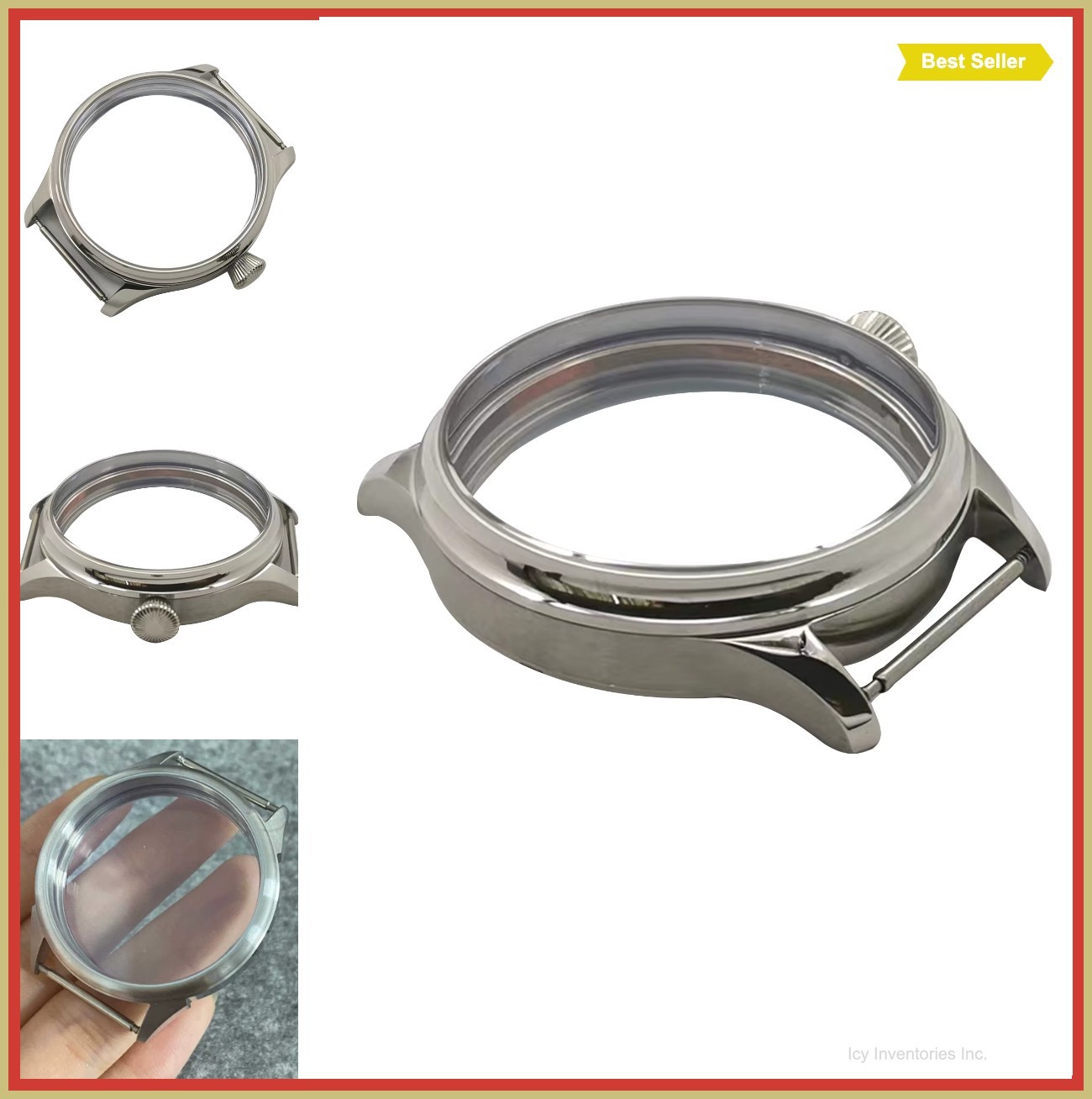 Watch Case with Crown Steel Waterproof Kit for ETA 6497 6498 Movement