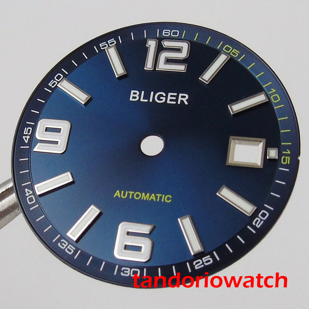 31.5mm bliger watch dial window with date winndow fit ETA 2836 miyota movement