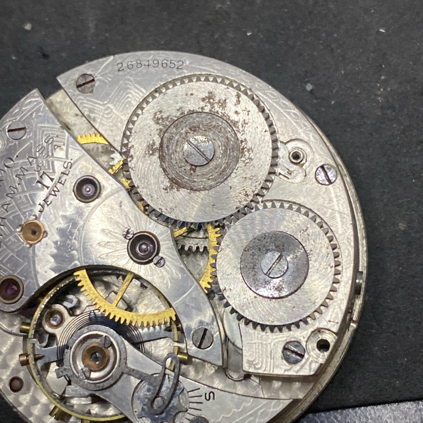 Waltham Grade 625 Pocket Watch Movement Size 16s 17j Openface 1908 Model F8844
