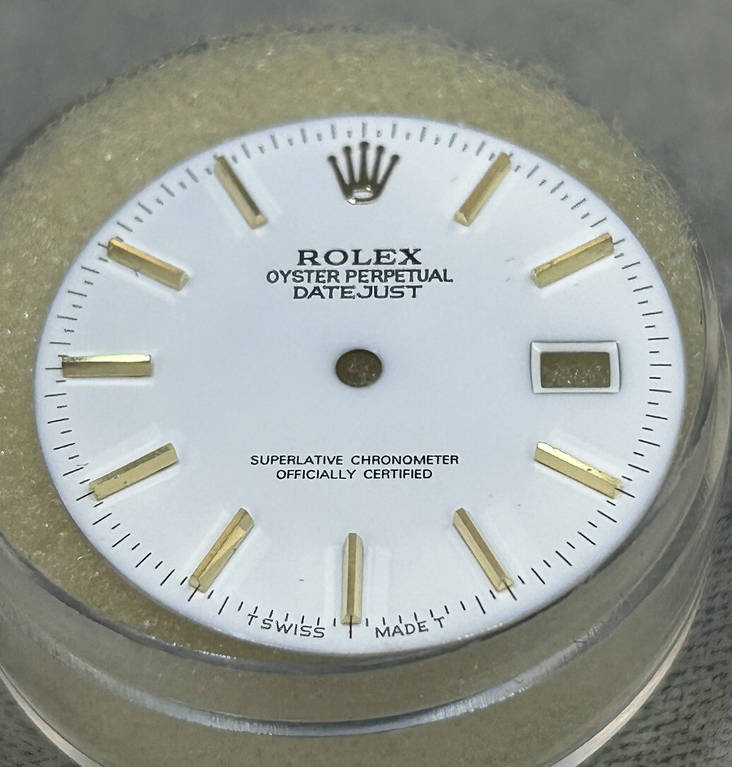 Rolex Mens Datejust White Stick Marker Dial Models 16013 16233 16203 Refinished