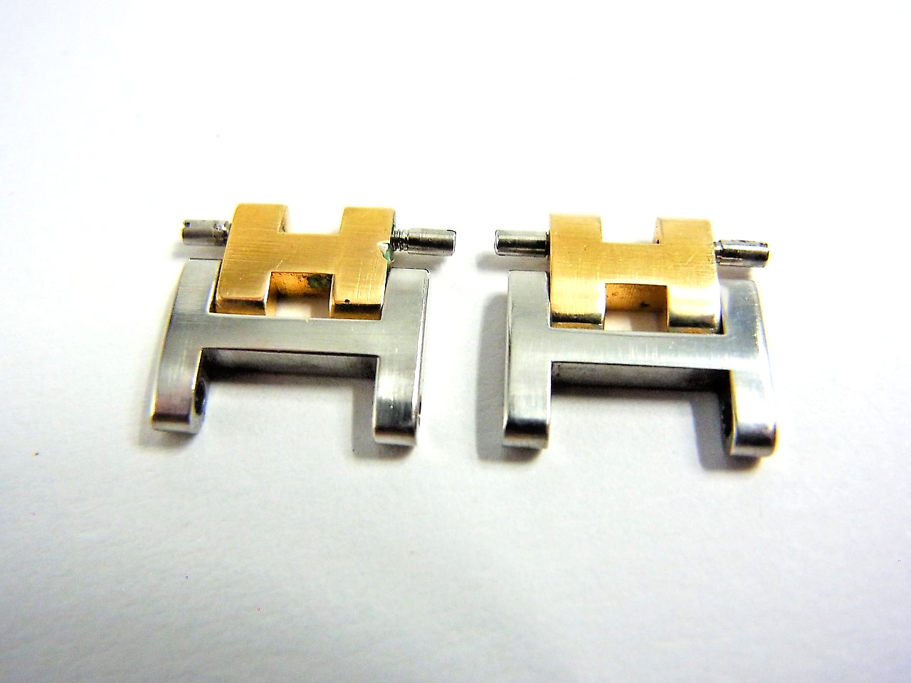 HERMES Clipper Watch 12mm Side Brushed Old Type Genuine Link Band 2pcs Set