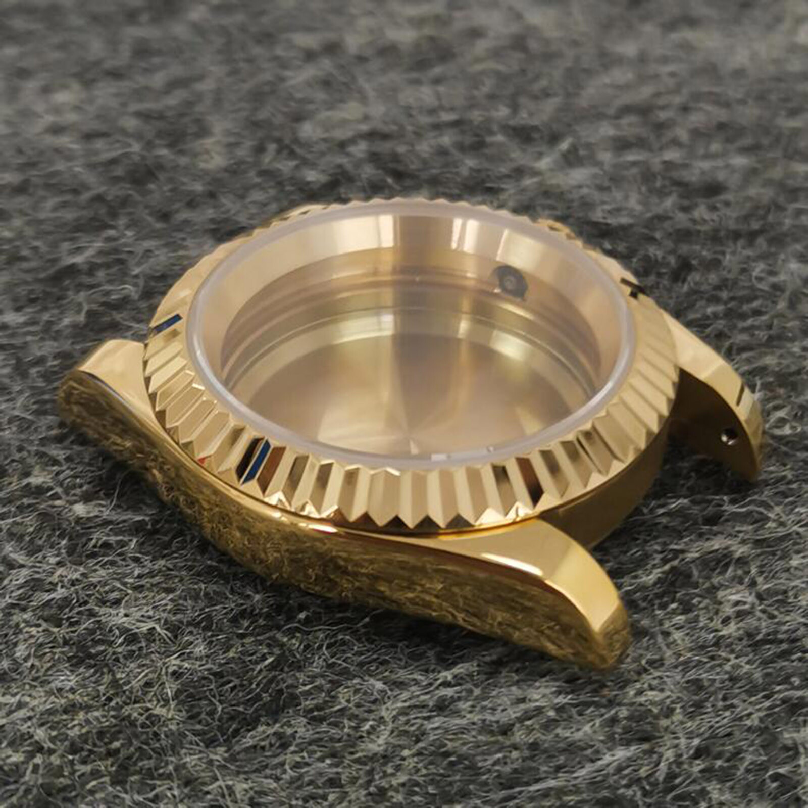 For NH35/36 Movement PVD Gold Tooth Ring/Oyster Stainless Steel Watch Case 39mm
