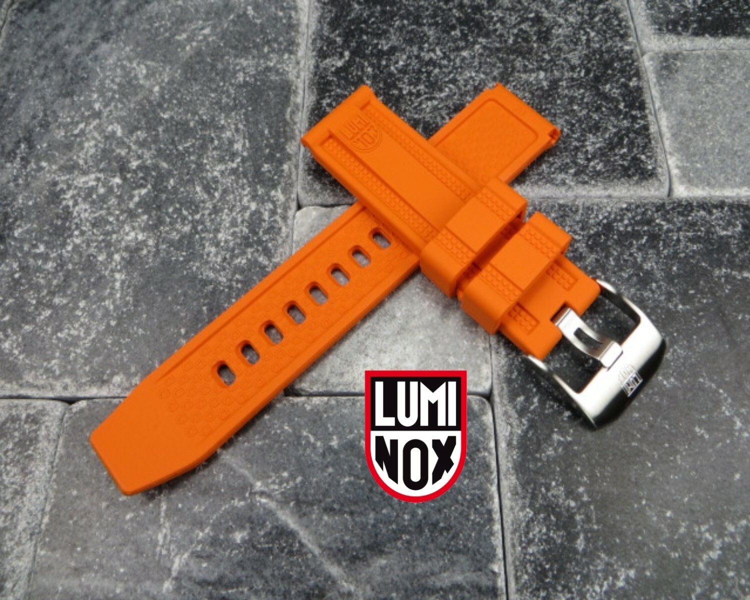 23mm LUMINOX Rubber Strap EVO Diver Watch Band XV 3050 3950 Navy Seal Orange x1