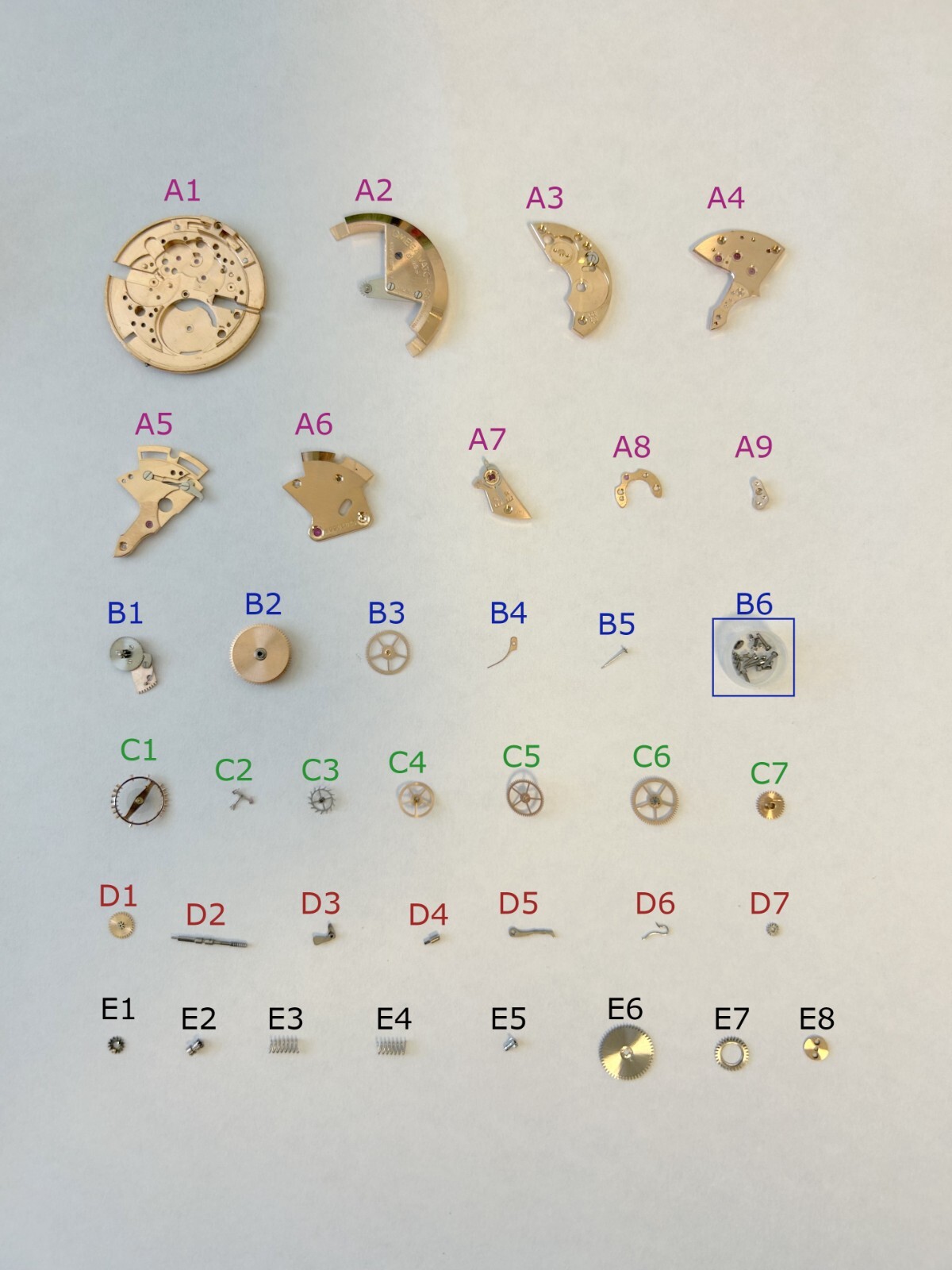 Omega Cal 351 Watch Parts Movement 330 331 332 333 340 341 342 343 344 350 352