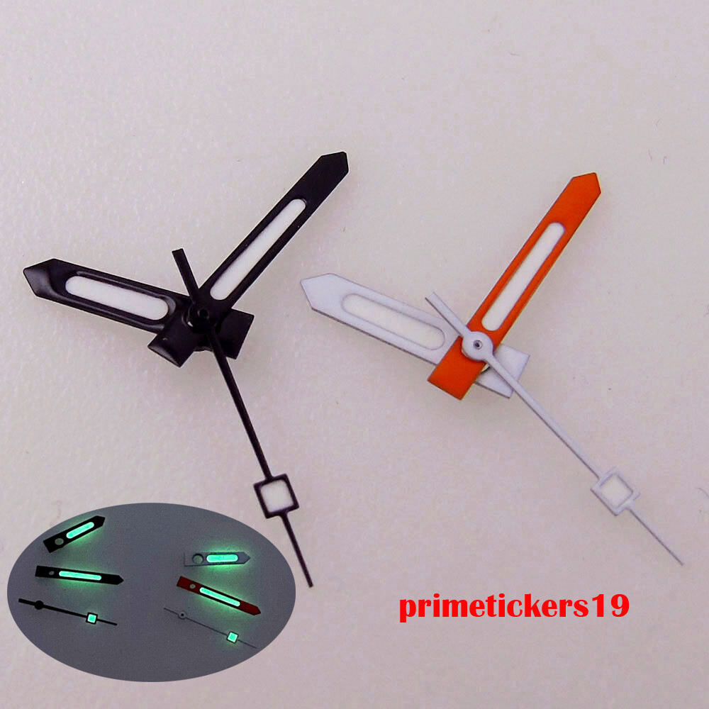 Black White Orange Watch Hands Green Luminous Fit NH35 NH36 ETA2824 PT5000 Movt