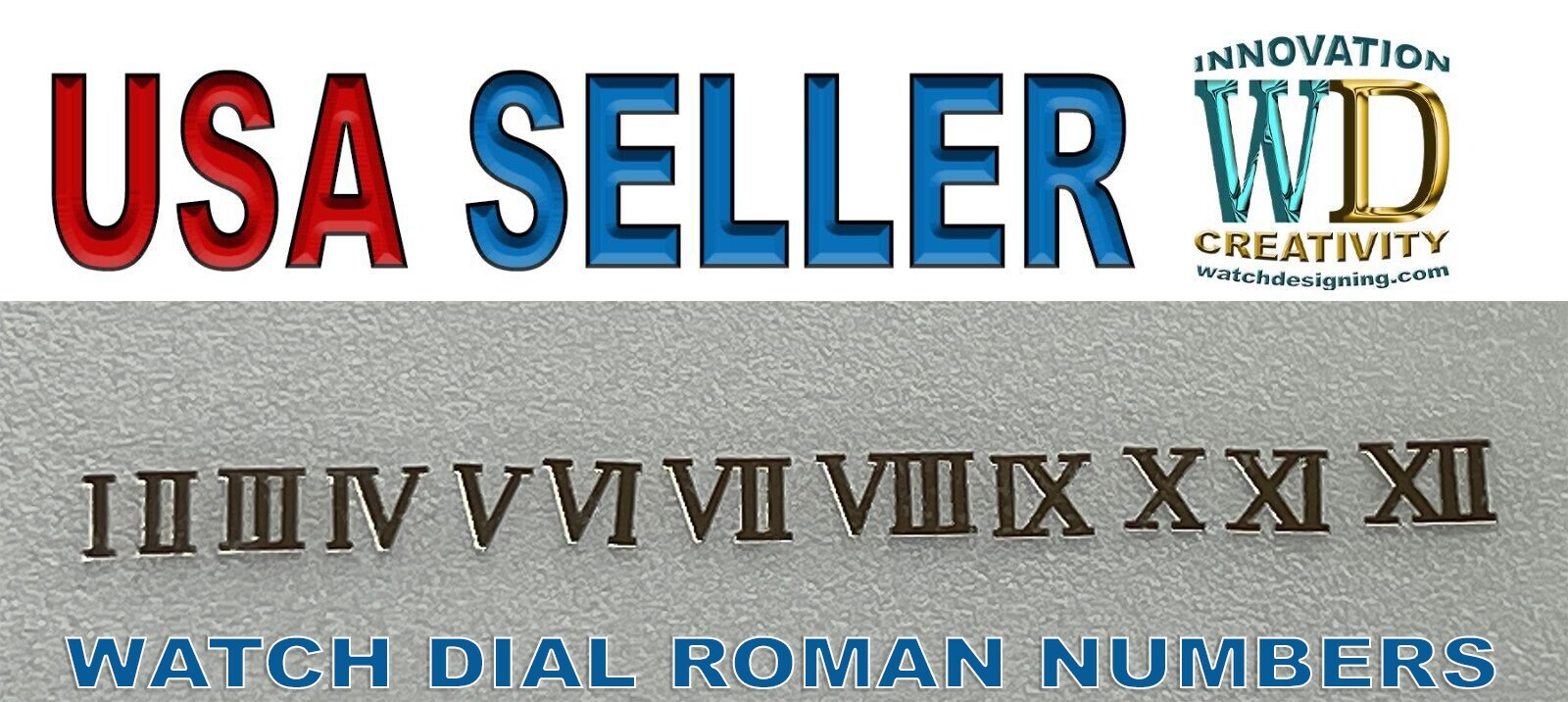 Watch Dial Hour Markers ROMAN Numbers Numerals Indexes Indices Silver