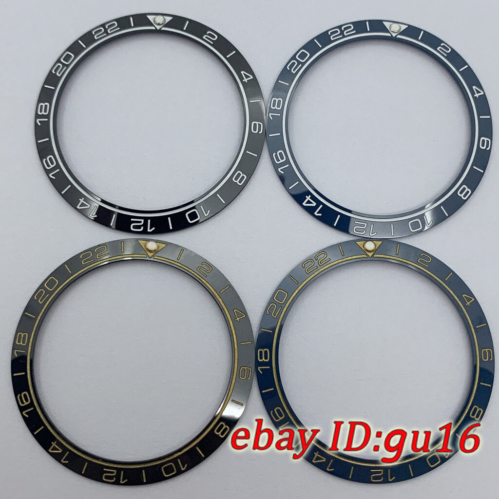 38mm black white blue green red GMT watch bezel insert for 40mm automatic watch