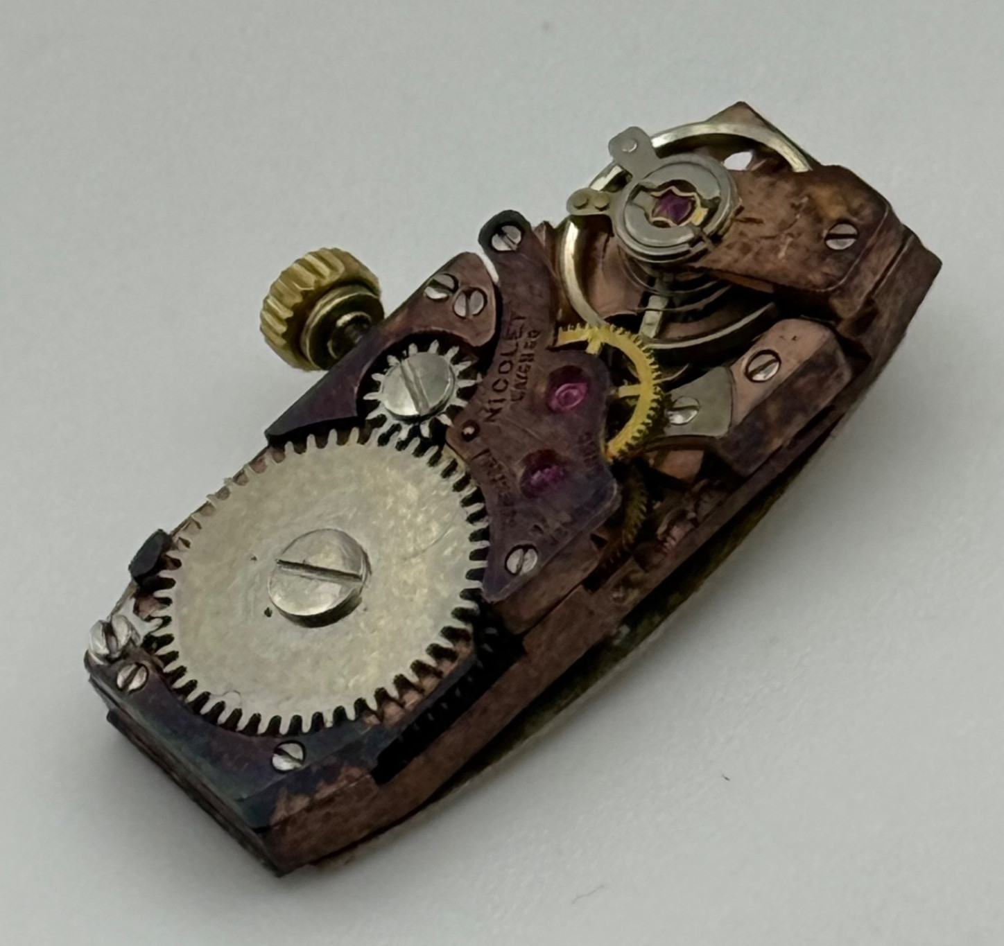 Bulova Watch Movement Baguette Tank Nicolet Ladies Vintage Swiss For Parts 9mm