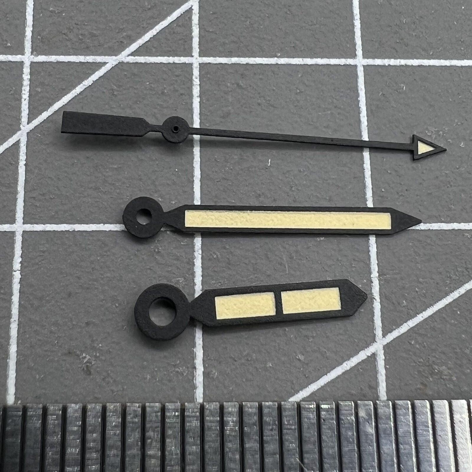 2 Sets Green Lume Black Trim Yellow Painted Arrow Shape Watch Hands for NH35 36