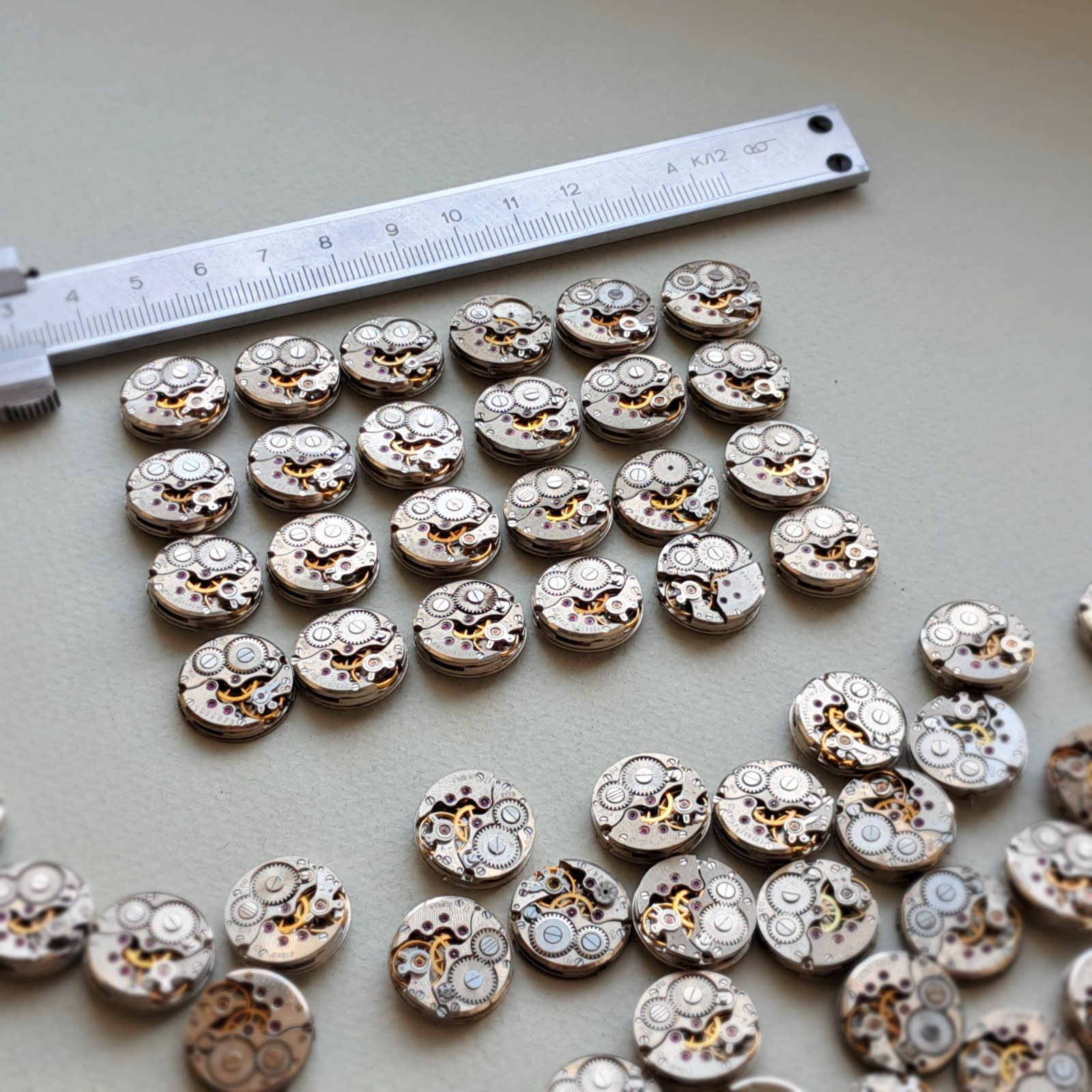 Lot of 10 CHAIKA Watch Movements 16mm USSR | Vintage Mechanical Parts Steampunk