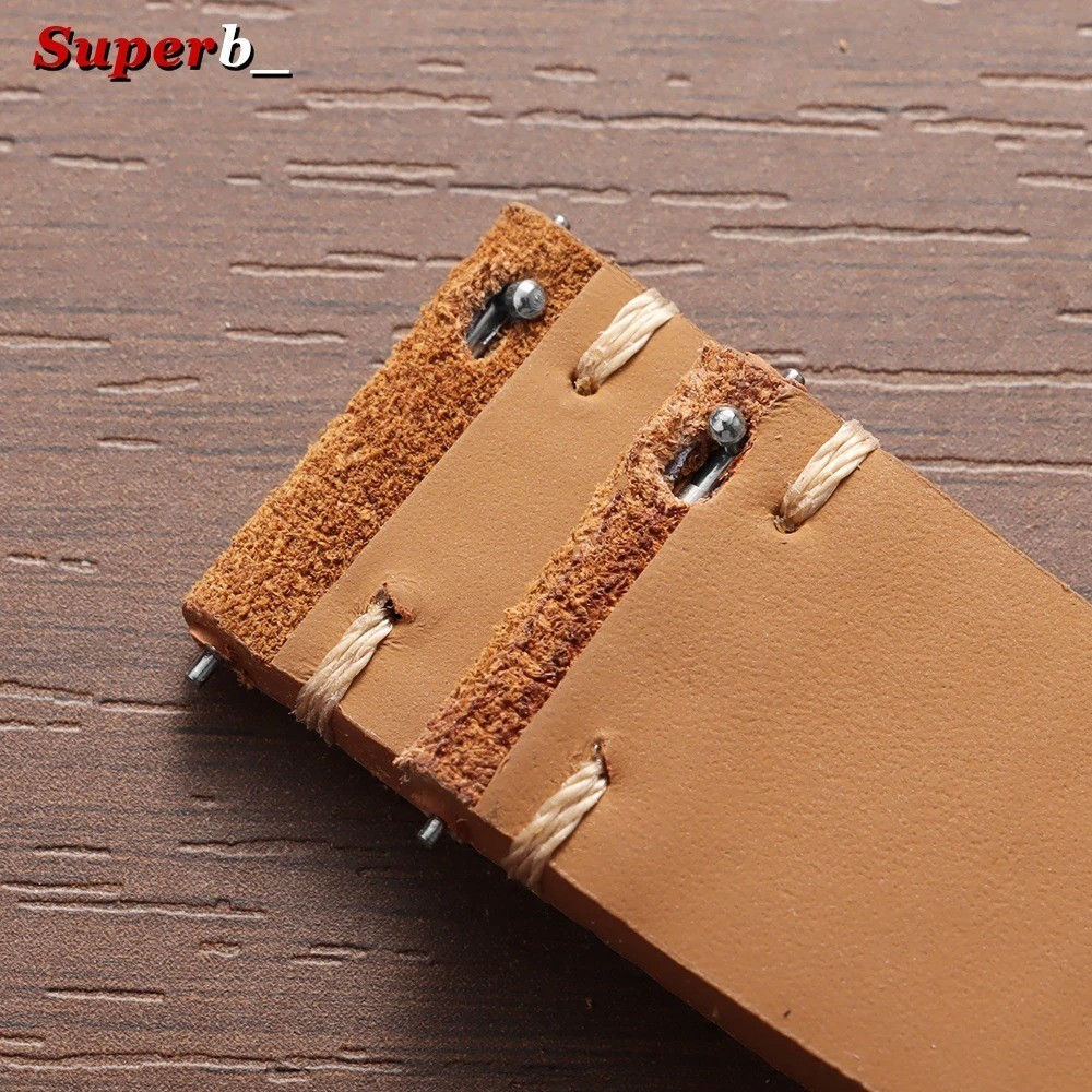 18 19 20 21 22 MM Soft Suede Leather Vintage Strap Watch Band Quick Release