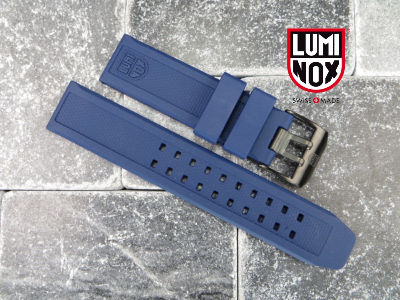 LUMINOX 23mm Rubber Strap EVO Diver Watch Band 3050 3950 Colormark BLUE PVD R