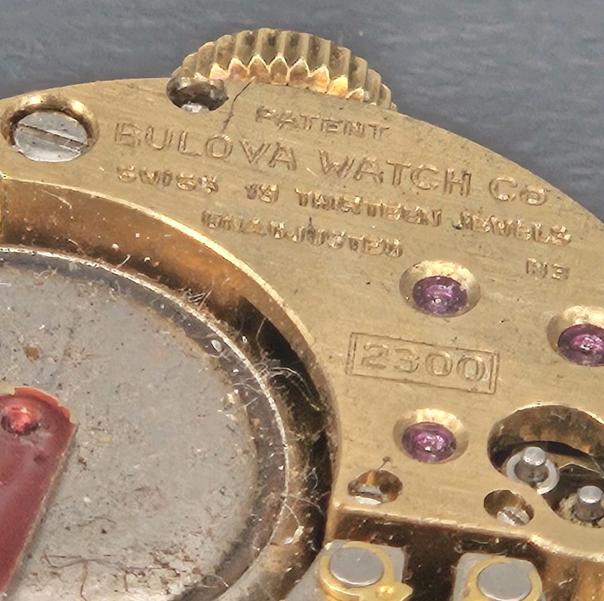 Bulova Accutron Cal. 2300 Tuning Fork watch movement, Dial, & Winder For Repair