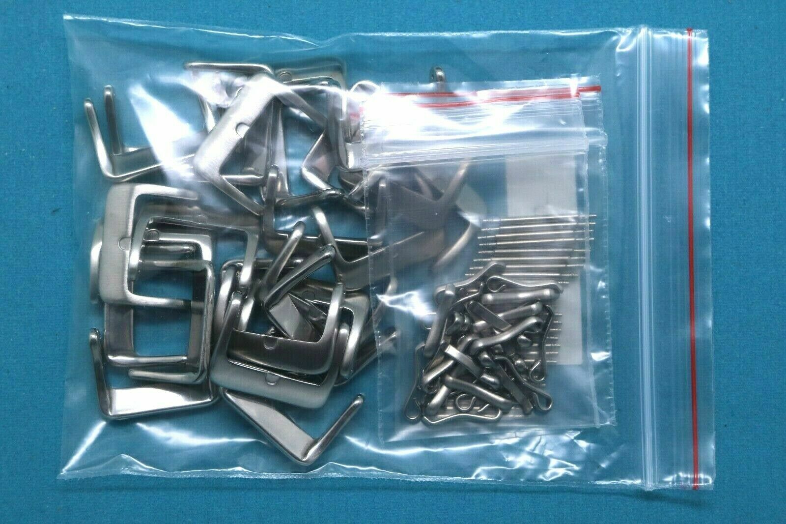 25 Pcs 18mm 20mm Solid Stainless Steel Matte Silver Tone Watch Strap Buckle