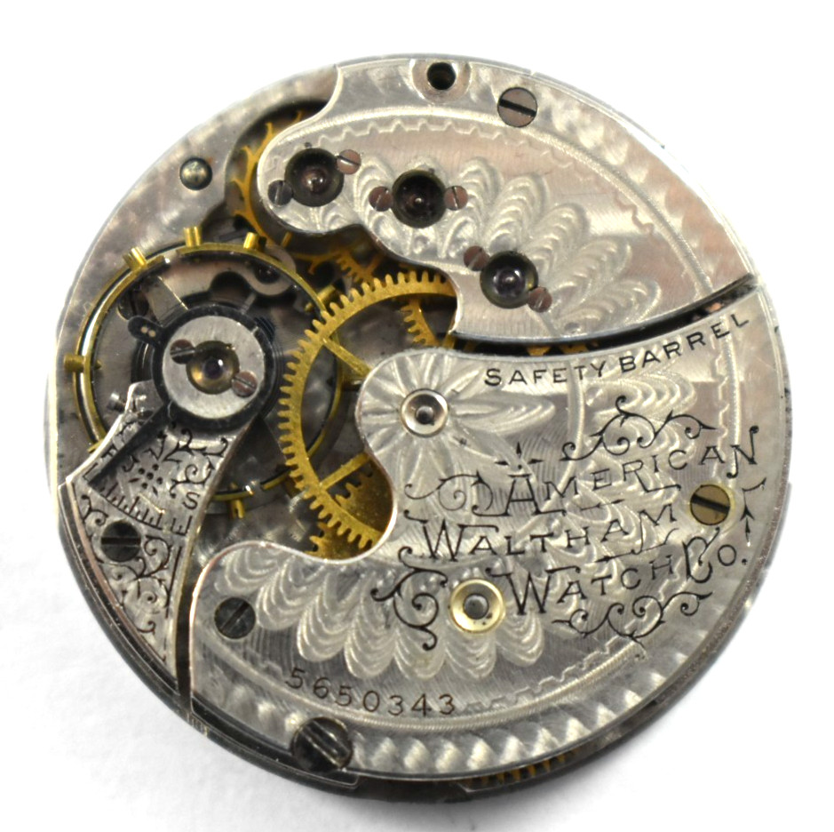 Vintage Waltham Grade 64 0s 11J Hunting Pocket Watch Movement lot.wd