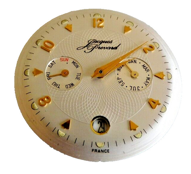 FE 7870C JACQUES PREVARD MOVEMENT S.S. HAND & STEM MISSING -CROWN. NEW OLD STOCK
