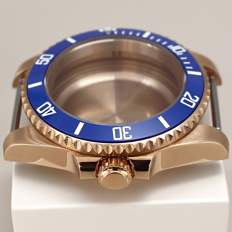 Rose Gold 40MM Watch Case 3C Luminous Ceramic Bezel Seiko Nh35 8215 2824Movement