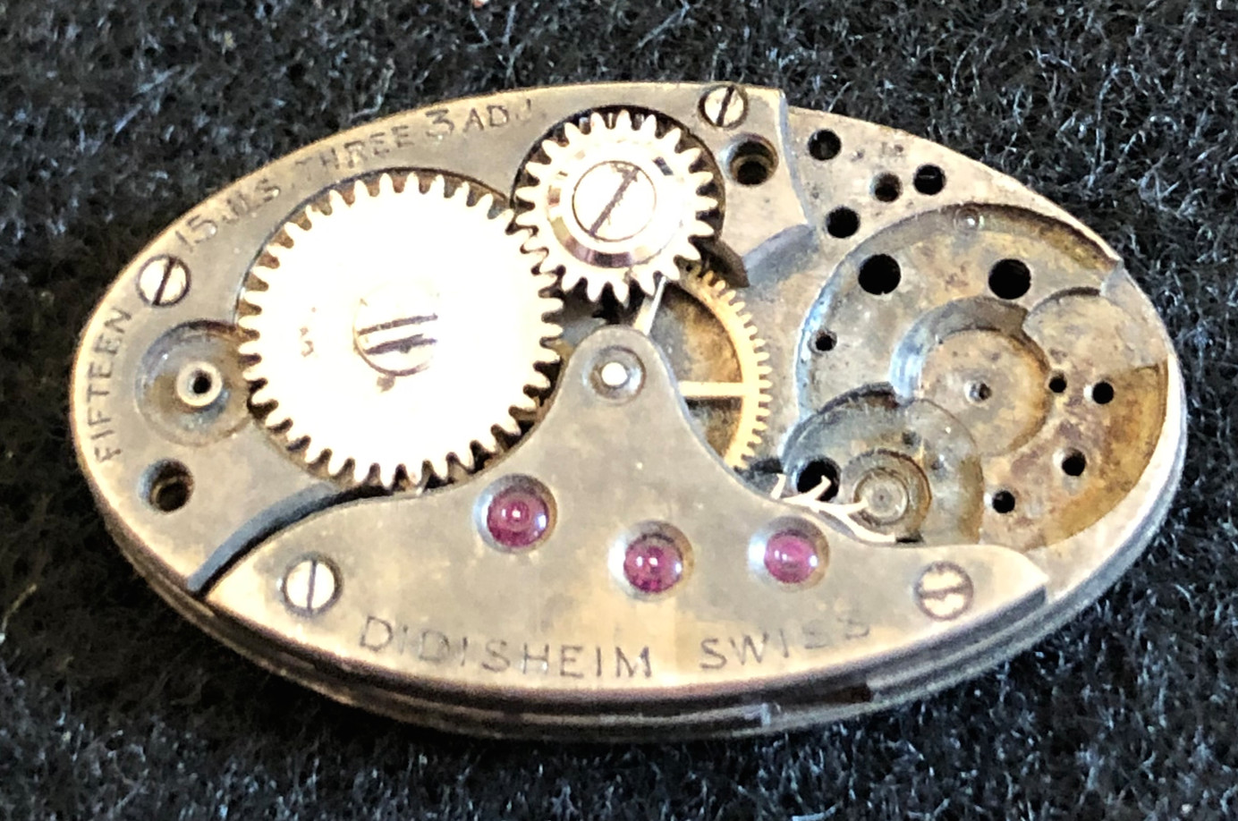 Vintage Paul Ditisheim Watch Movement Parts 15j Swiss