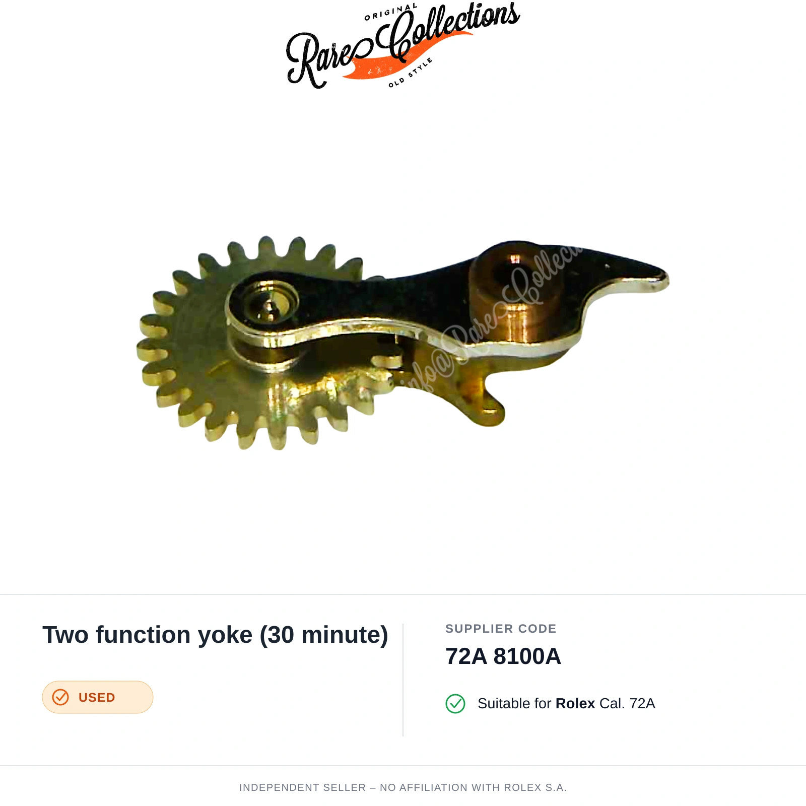 Two function yoke (30 minute) for Rolex (cod. 72A 8100A) — Used Good Condition