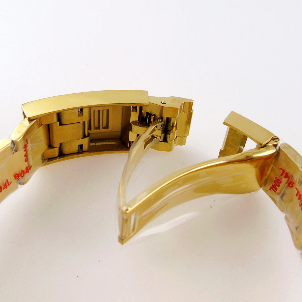 40mm Gold Plated Watch Case Fit NH34A NH35A NH36A Sapphire Glass Ceramic Bezel