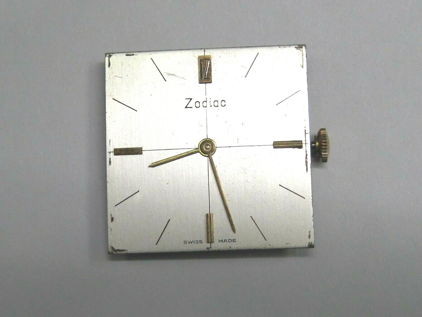 Vintage Gents ZODIAC Movement-Swiss Made White Face -17 Jewels # 52 +