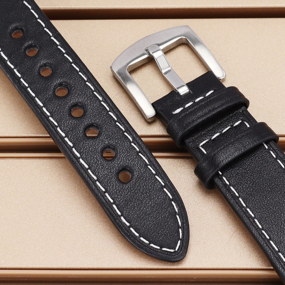 Retro Silver Grey 40mm Aviator Watch Cases Strap Pin Buckle For Seiko NH35 NH36