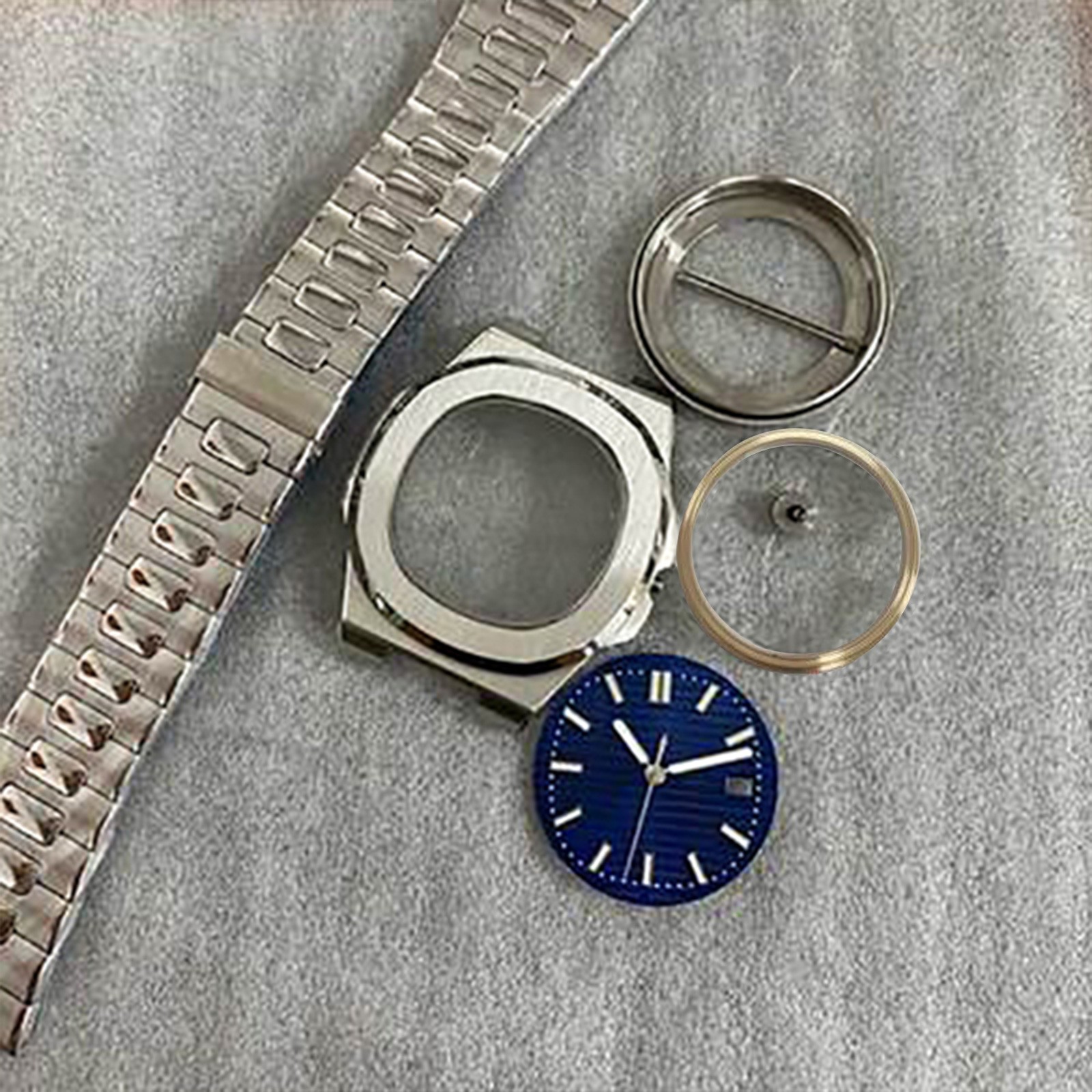 Watch Case + Strap + Dial + Hands 41mm Sapphire Glass for NH35/36 Watch Movement