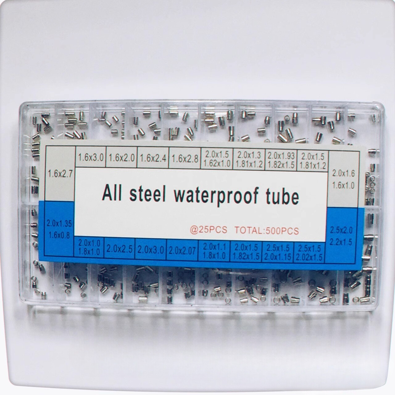 500pcs/box Stainless Steel Assortment Watch Crown Tube Repalcement Parts
