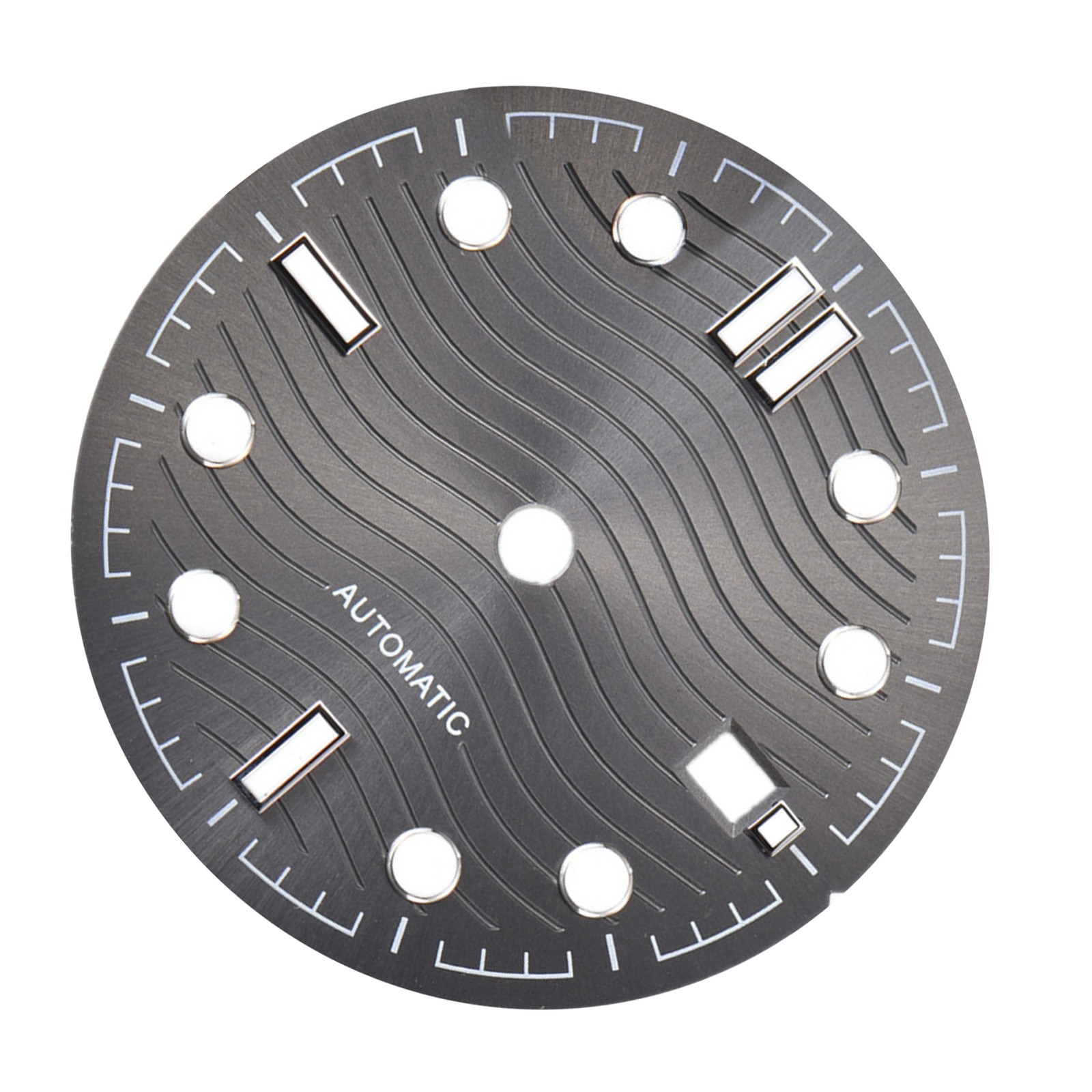 Grey Watch Dial Parts Wih Luminous For ETA 2836/2824 Mingzhu DG2813 Movement