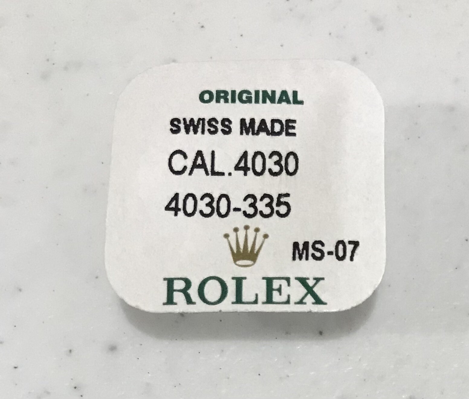 Rolex Calibre 4030 Center Wheel with Cannon Pinion 4030-335 – New Sealed Package