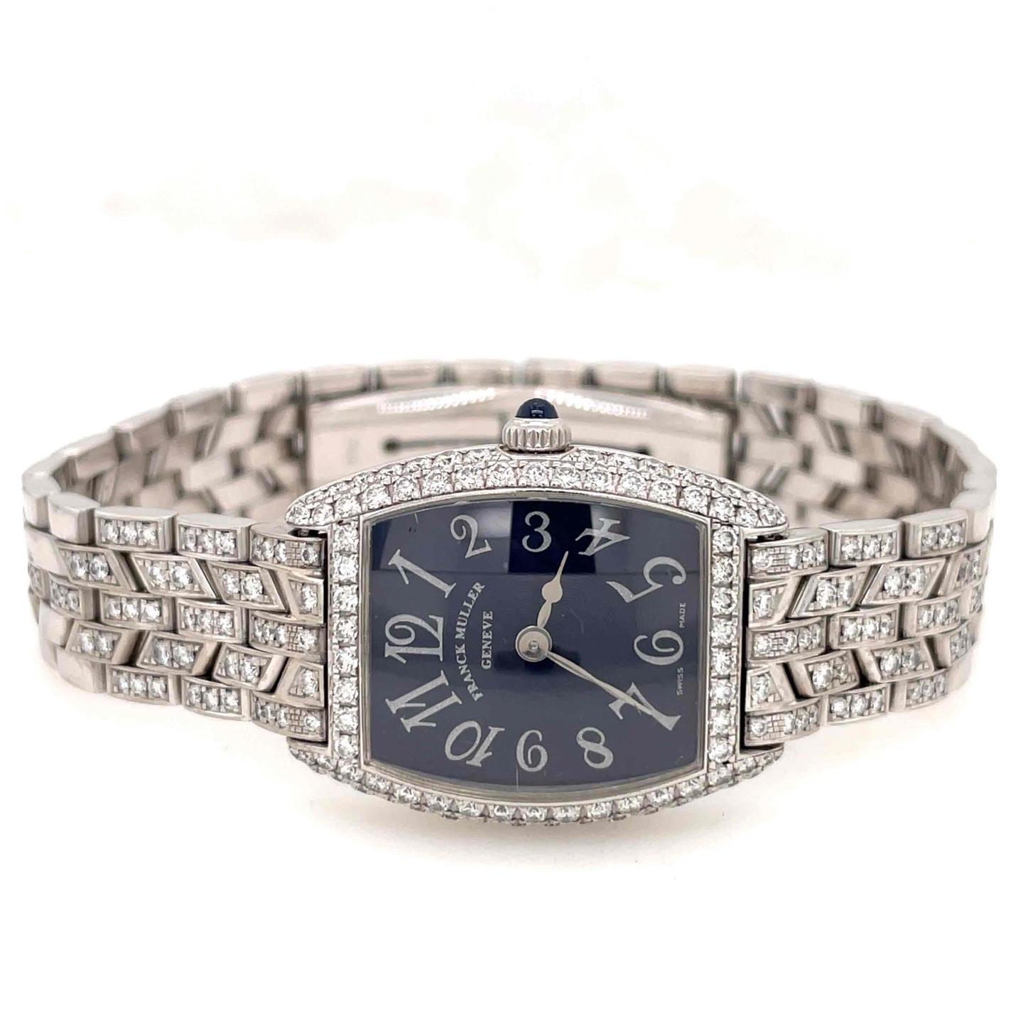 Franck Muller Cintree Curvex Quartz 22mm 18k WhiteGold Factory Diamond 2251 QZ D