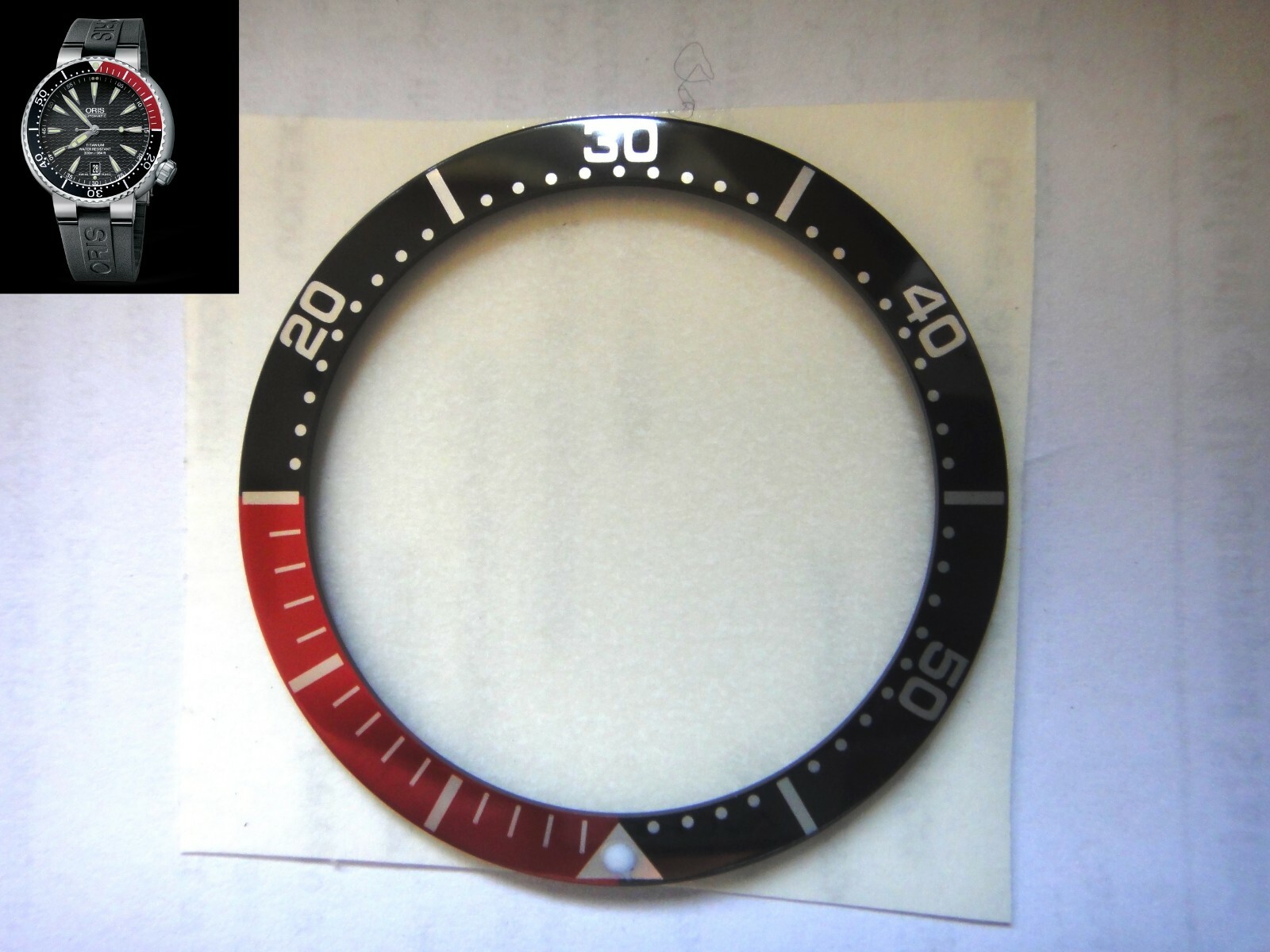 New ORIS TT1 Top Bezel Insert Ring Titanium date Diver 7562 P Ø 44mm