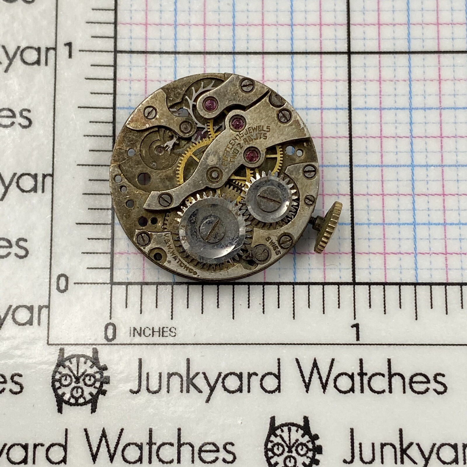 Vintage AS 574 Watch Movement Repairs Parts Watchmaker 15 Jewels Swiss