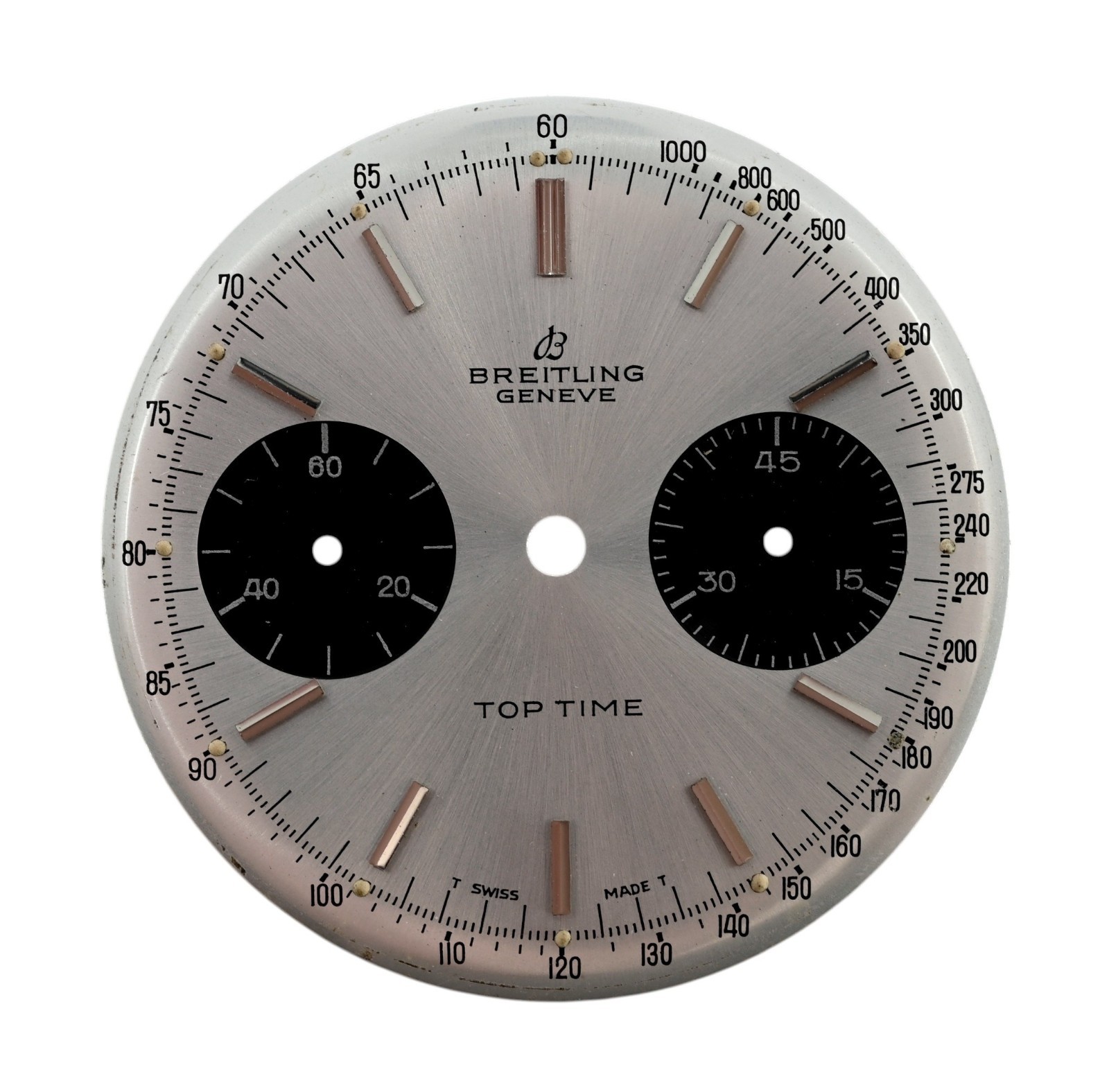 Vintage Breitling Top Time Unrestored Silver Tone Watch Dial for Ref: 2007!