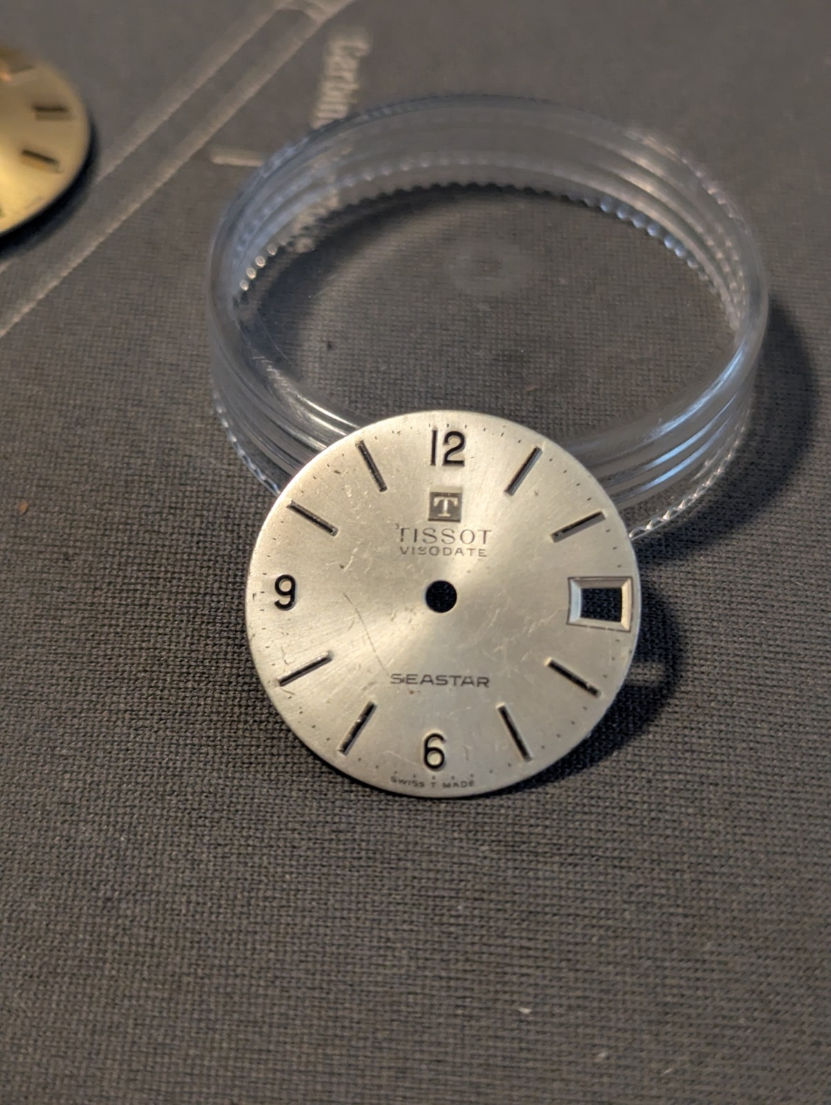 Tissot Visodate Seastar Militar watch parts – Dials. lot of 3 plus extra