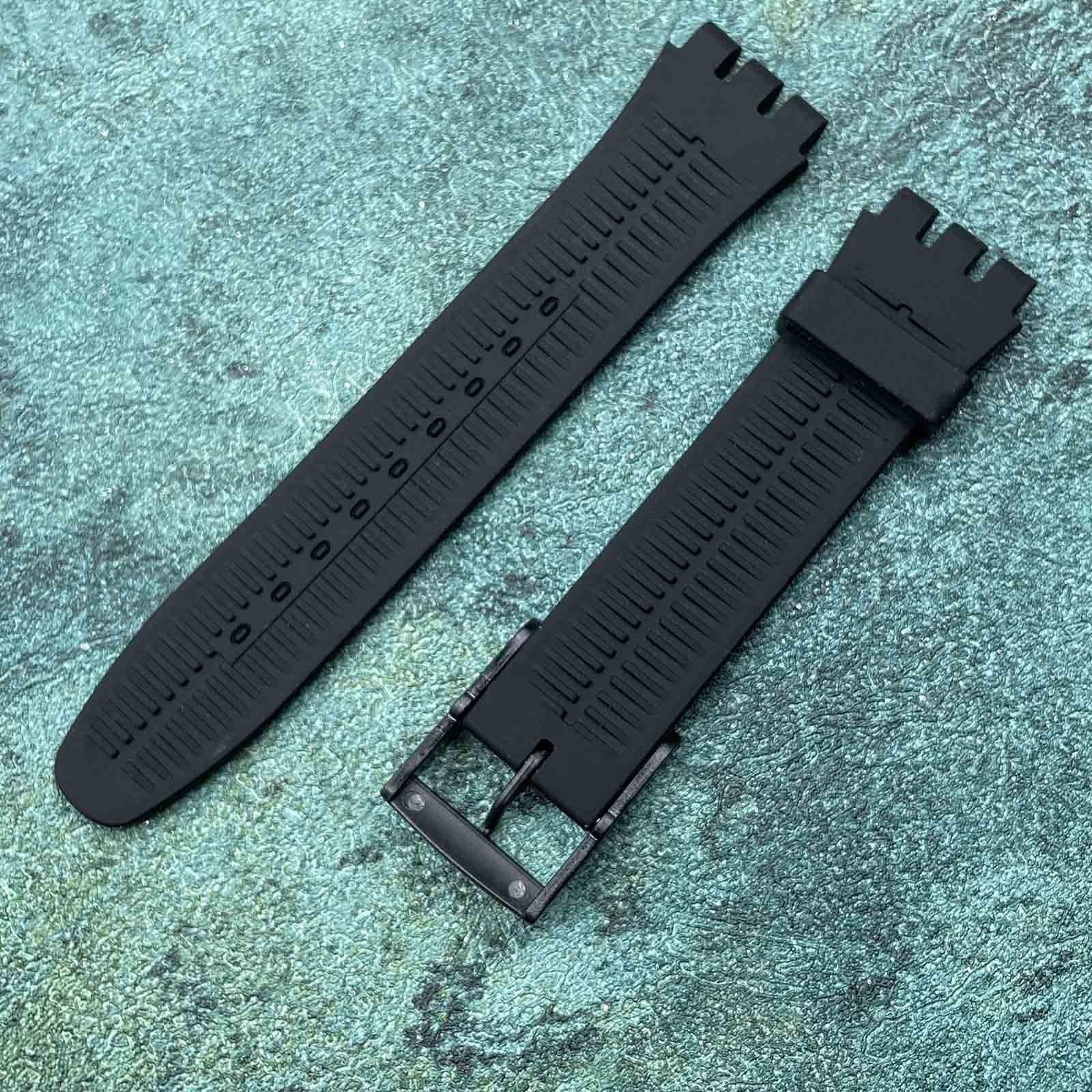 Silicone Rubber Watch Strap/Watch Band Replacement for Swatch 17mm Black