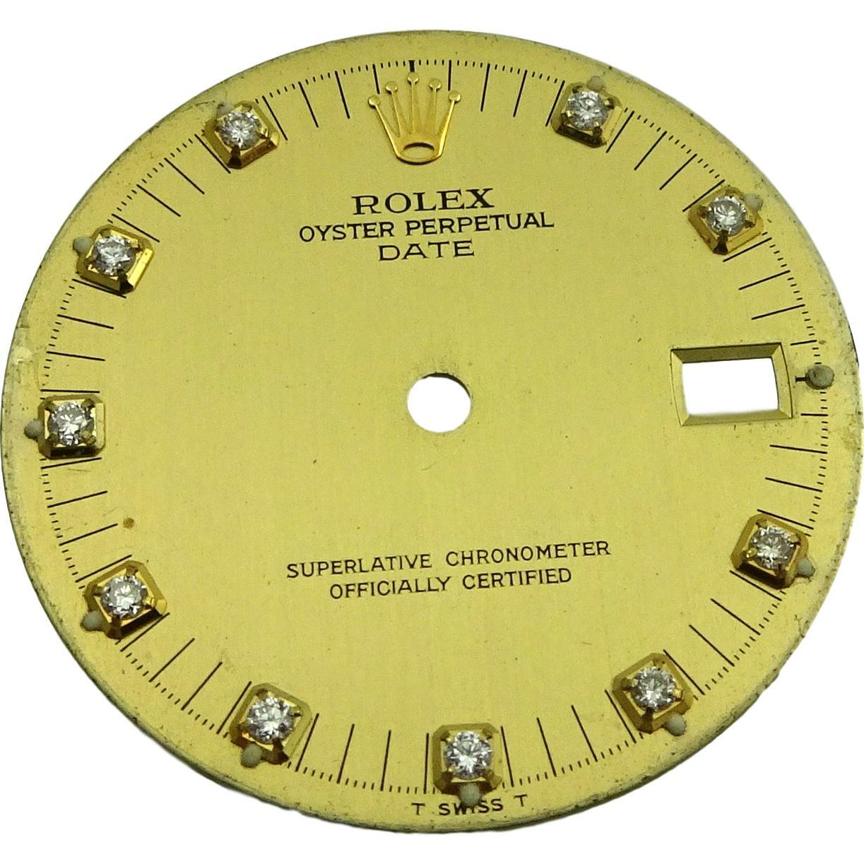 Quick Set Rolex Genuine Champagne Dial with Custom Diamonds 15200 15223