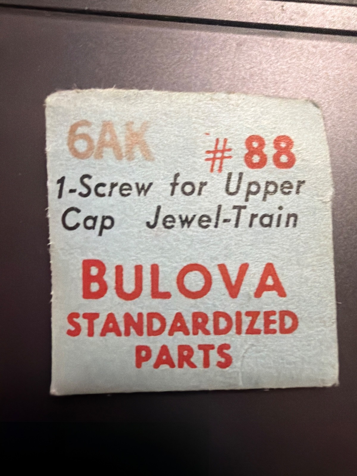 Bulova #88 – Upper Cap Jewel Screw – NOS – Various Calibers