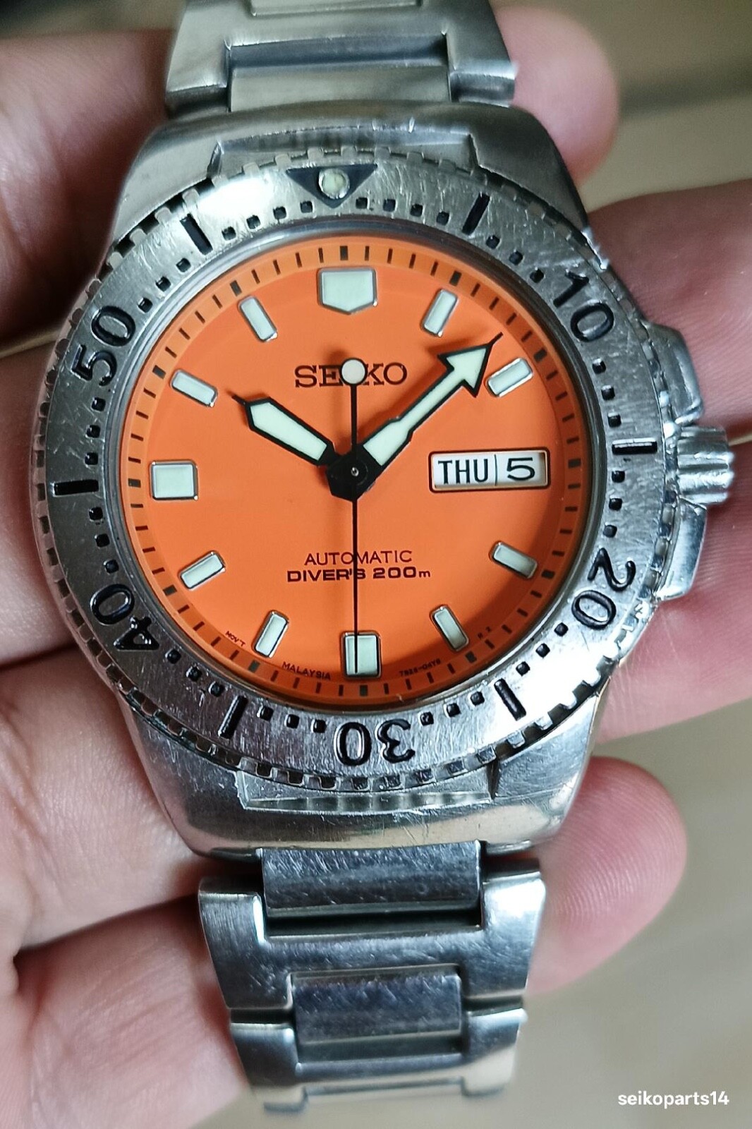 SEIKO KNIGHT RARE ORANGE SKXA61 7S26-01X0 U.S. MARKET 2006 JULY ALL ORIGINAL
