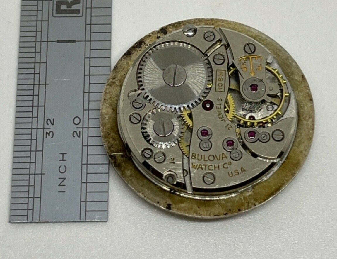 BULOVA 10 BM MOVEMENT 21 Jewels Diamond Dial