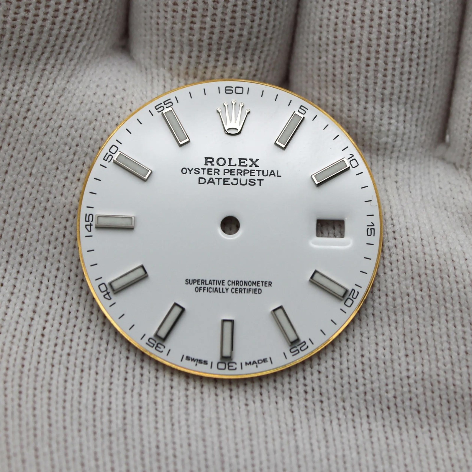 Rolex Datejust Stick Markers White Watch Dial 126334 126300