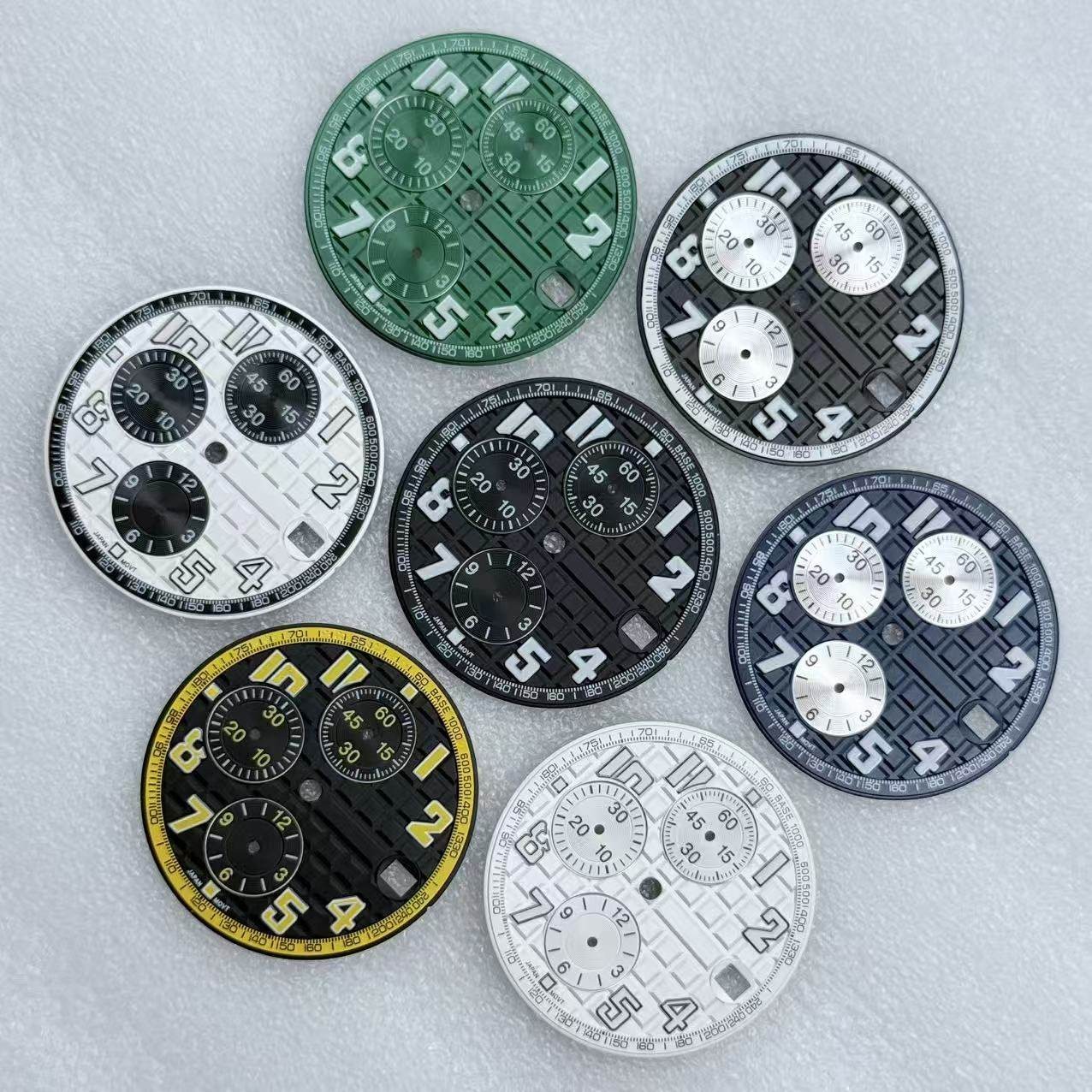31.8Mm Multifunctional Digital Watch Dial Green Luminous for Vk67 Movement Parts