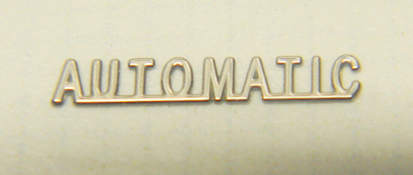 AUTOMATIC dial Micro logo emblem watch Nickel plated Metal Steel 3D Silver NEW