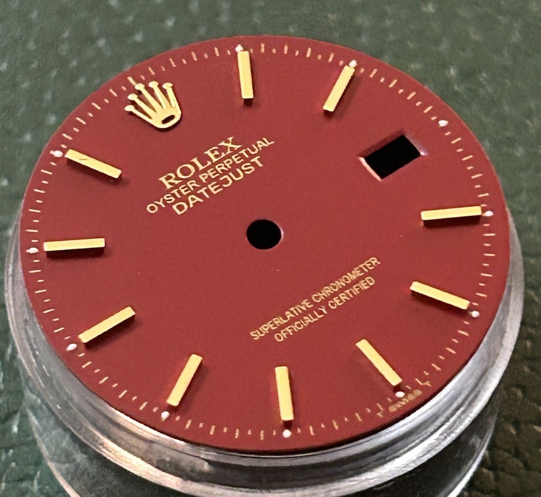 Rolex Mens Datejust Custom Oxblood stick Dial For 36MM Models 16013 16018 16233