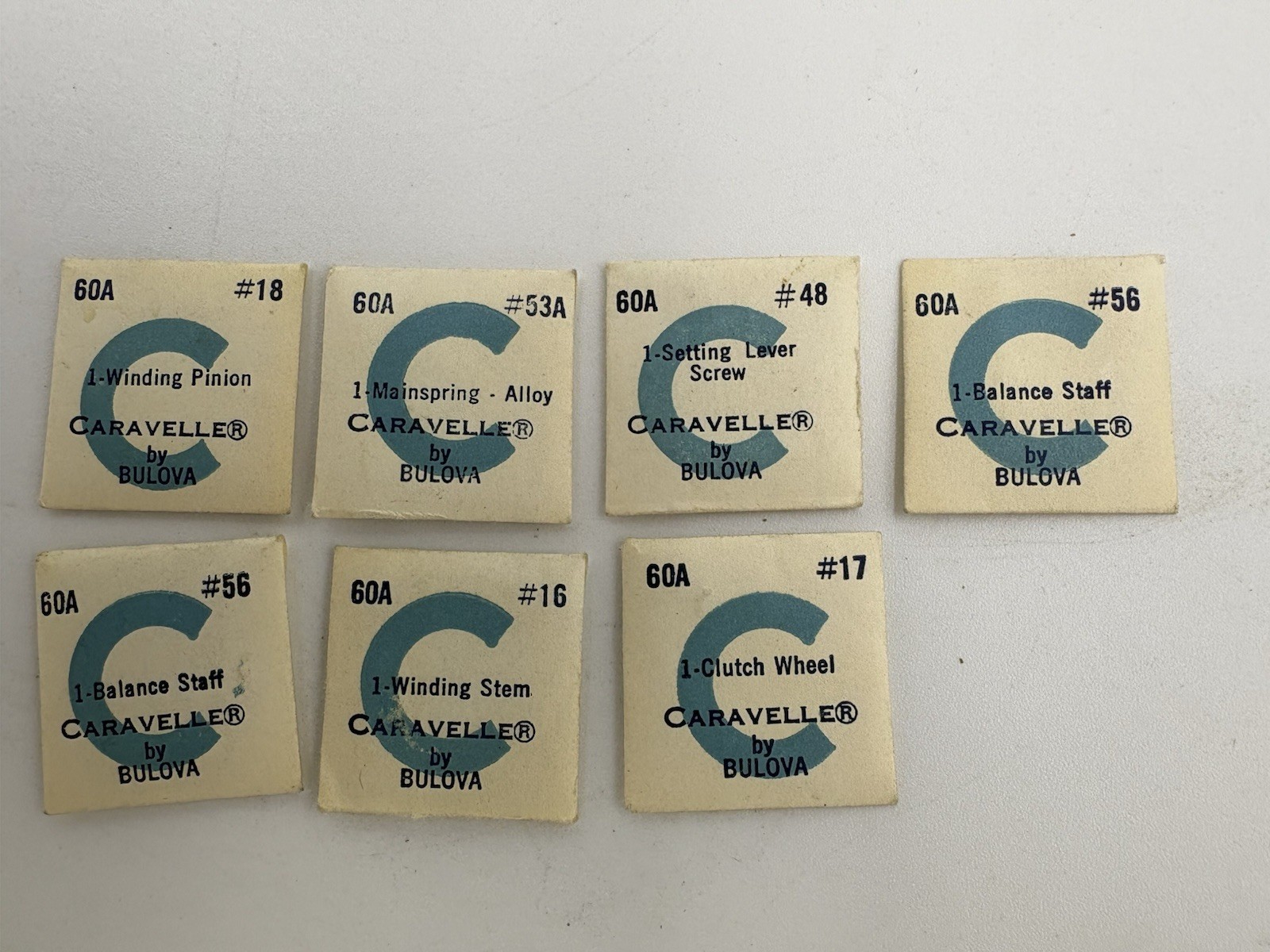 Bulova Caravelle Watch Parts – 60AC Caliber – See Images – SEALED Packets