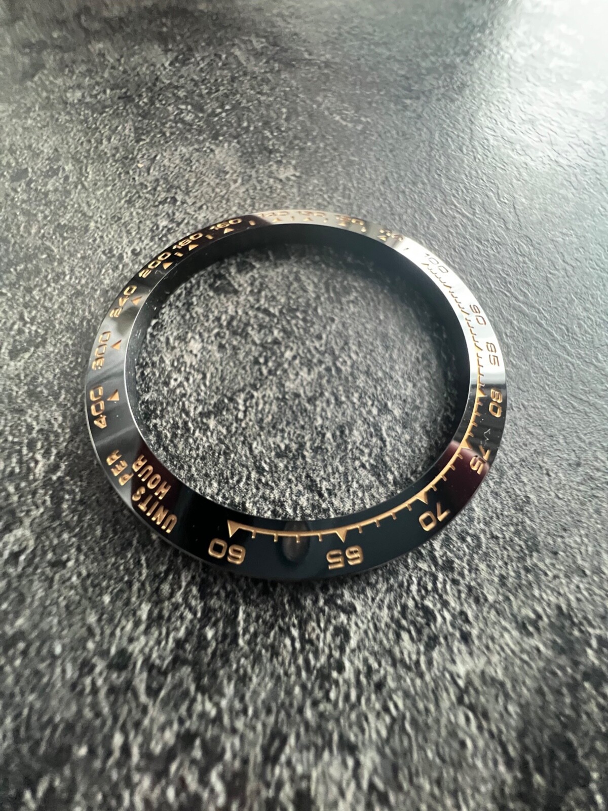 Premium Black Yellow Gold Ceramic Bezel Insert For Rolex Daytona 40 mm 116518