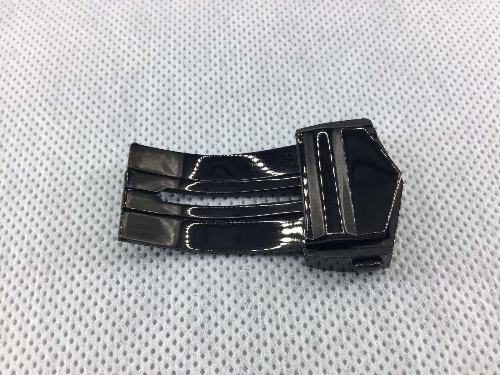 20MM BLACK DEPLOYMENT CLASP BUCKLE FOR TAG HEUER S/S MONACO CARRERA OEM DESIGN