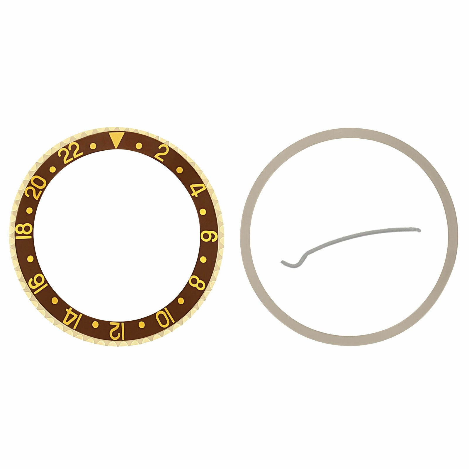 Bezel & Insert For Rolex GMT 18KY Real Gold 16700 16710 16713 16718 16760 Brown