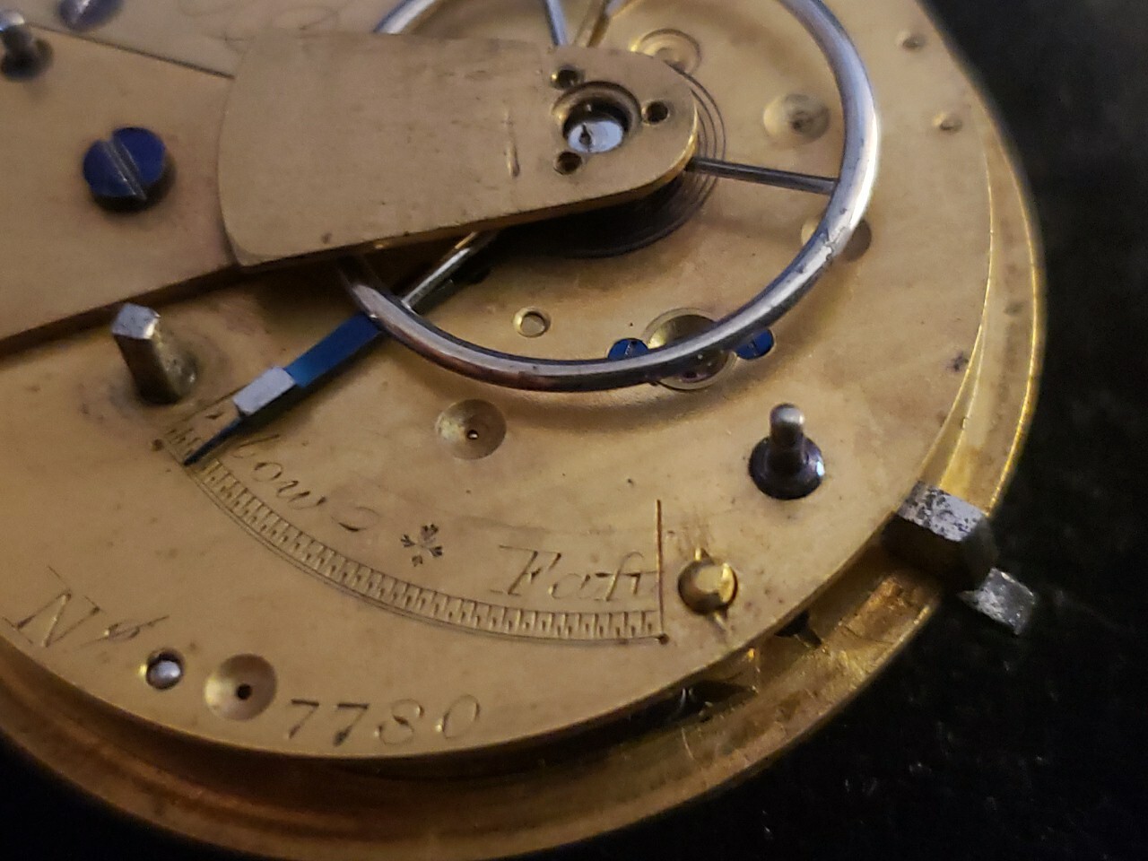 Fusee Pocket Watch Movement R. Wright Maker From Watchmakers Collection